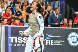 Anne Sauer freut sich über den Sieg, Foto: A. Bizzi