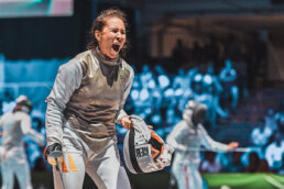 Anne Sauer macht den Punkt, Foto: A. Bizzi