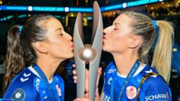 Die Volleyballerinnen von Allianz MTV Stuttgart sind zum fünften Mal Pokalsieger. Foto: Jens Körner l SSM