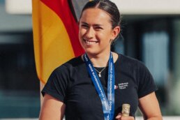 Theresa Steinlein holt WM Bronze im iQFOiL. Foto: Sailing Energy/iQFOiL Class l SSM